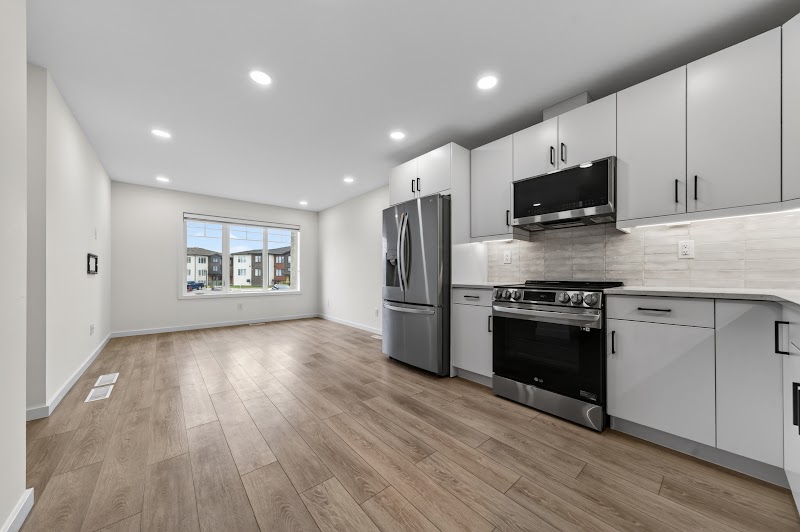 The kitchen and the open main floor