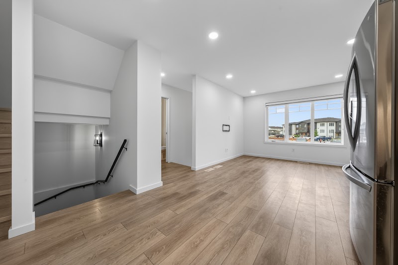 The living area and the stair