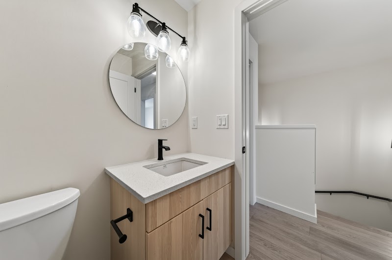 The bathroom vanity