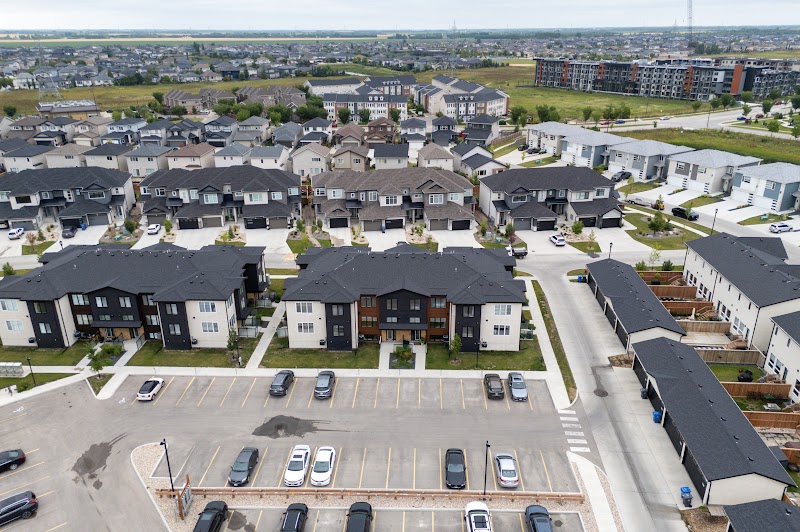Sage Creek from above, looking over the parking court