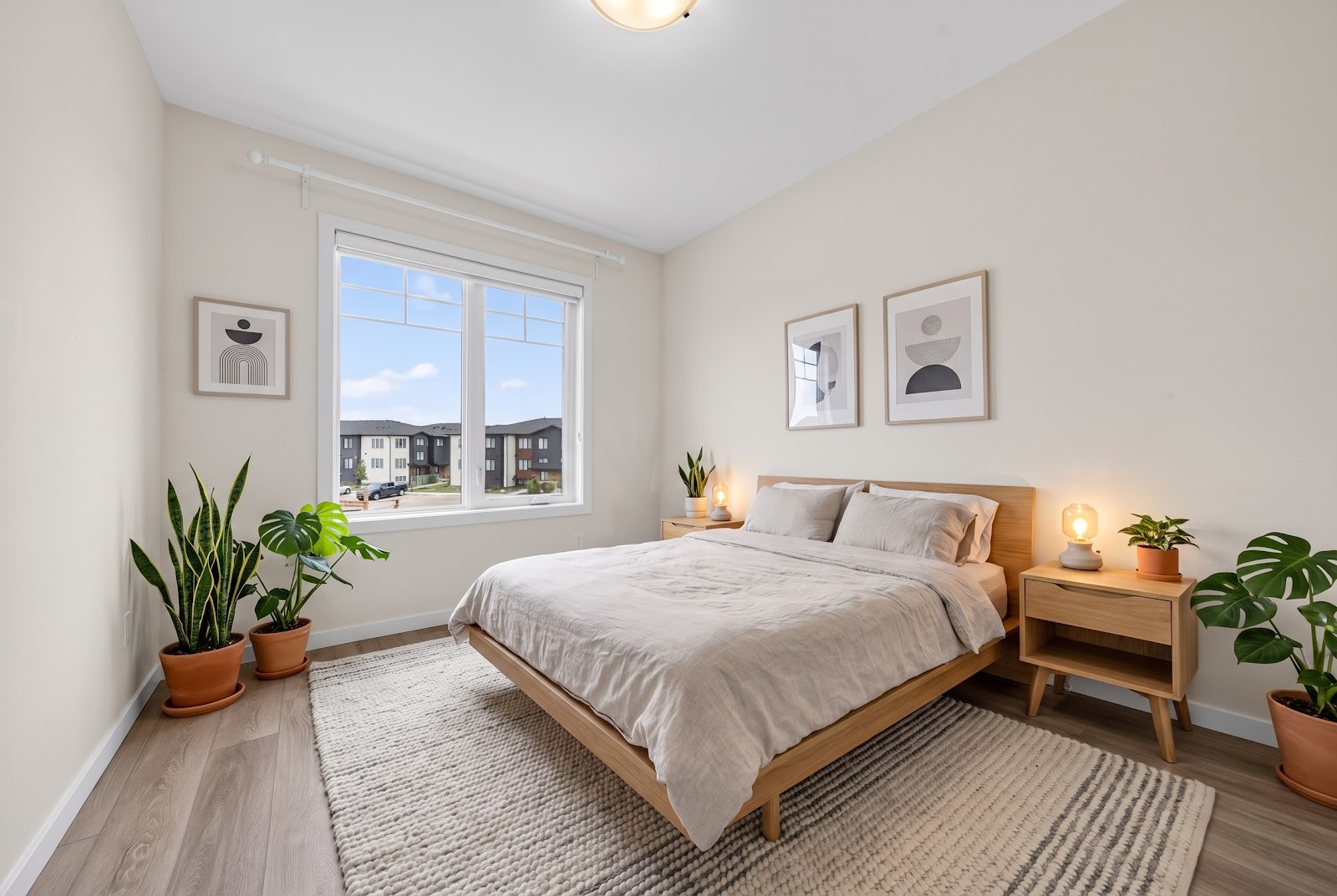 The second bedroom, staged