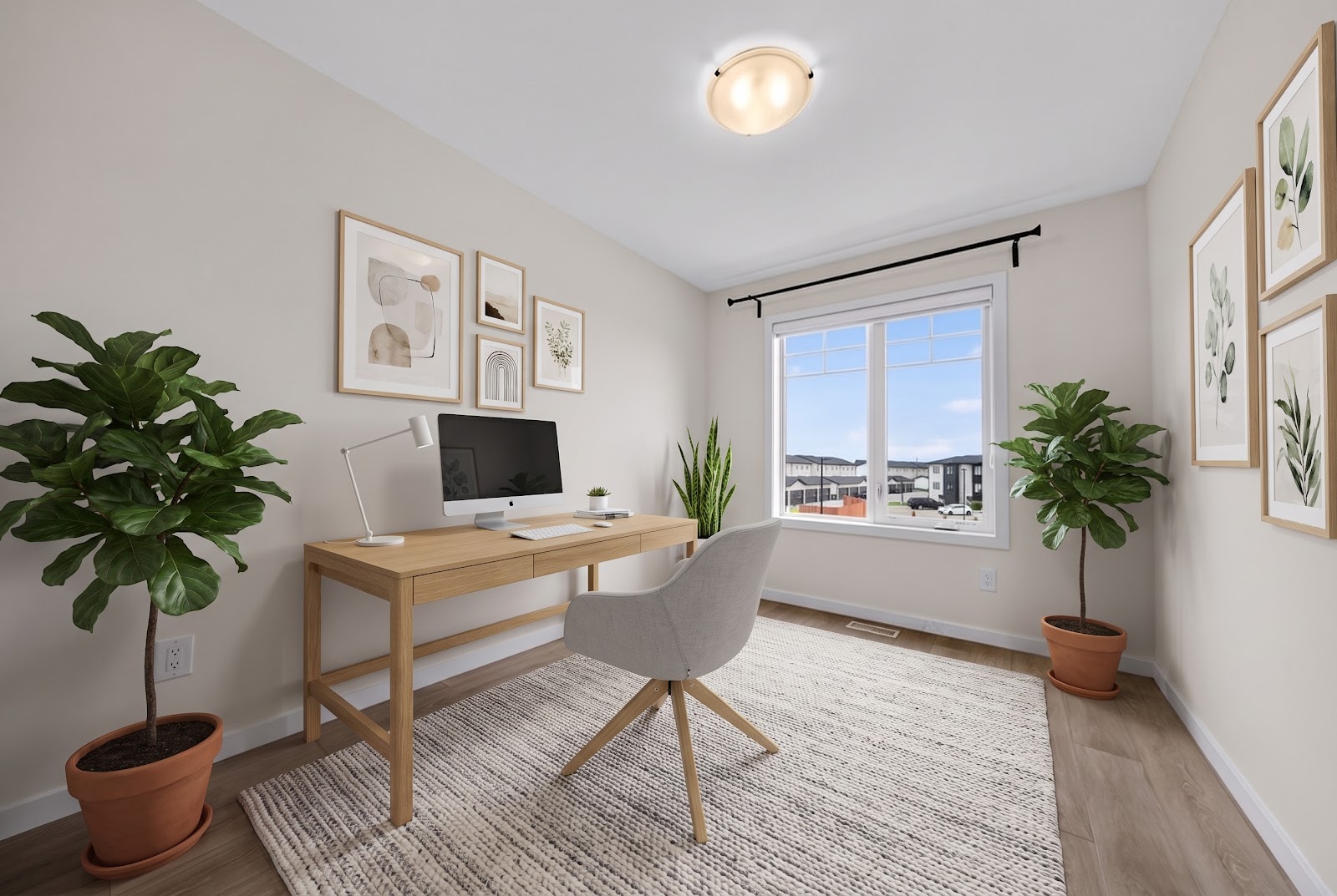 The second bedroom as an office, staged