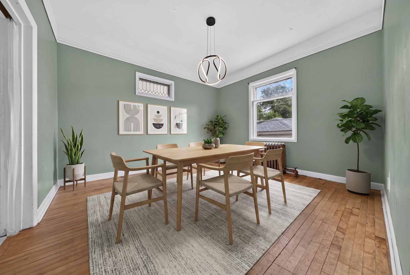 The dining room, renovation concept render