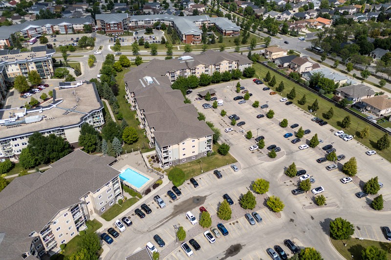 The complex from above, Linden Woods