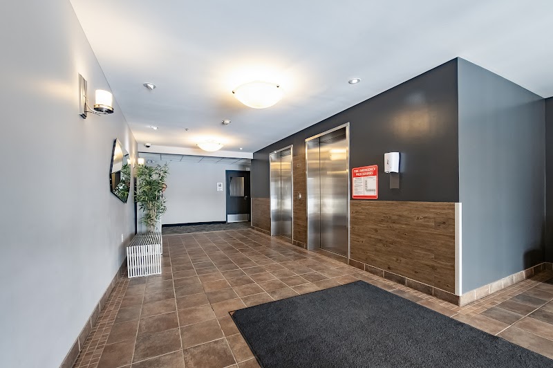 The elevator lobby