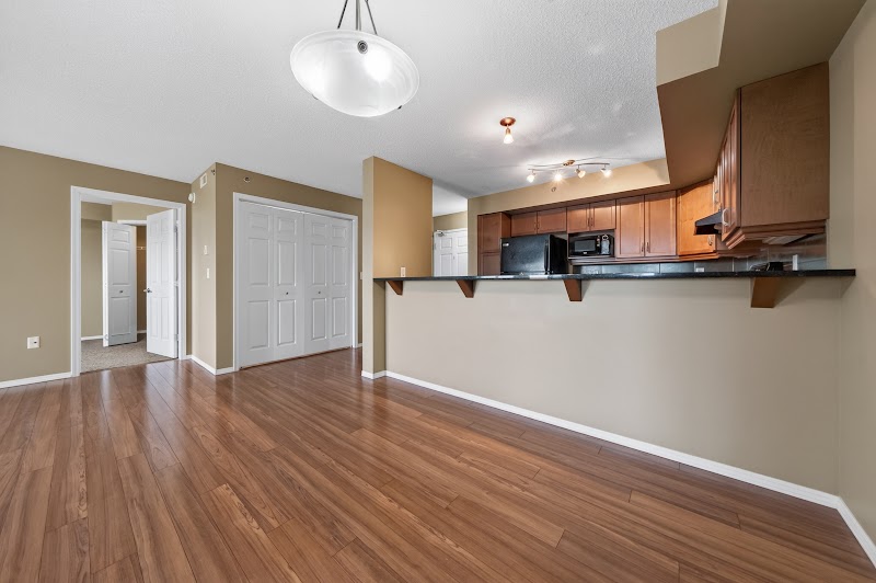 The open living and dining area