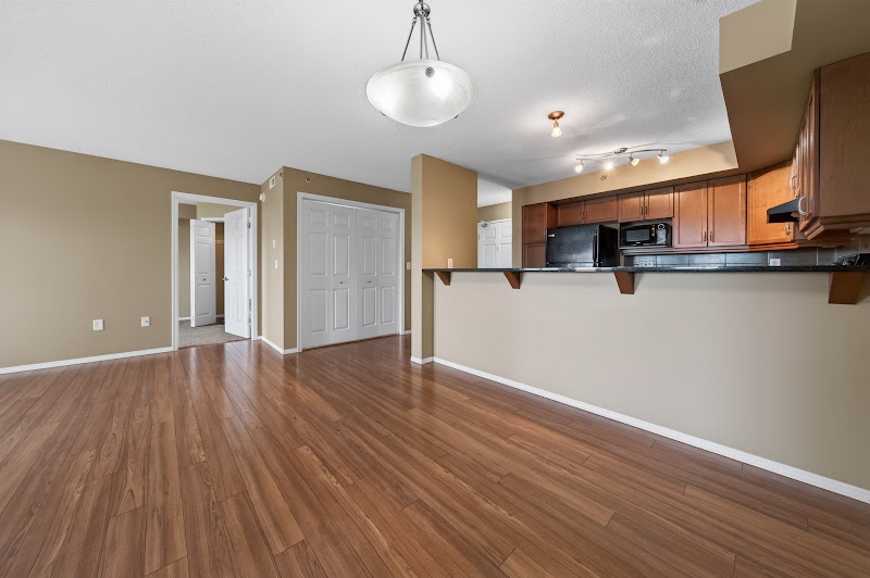 The open living and dining area