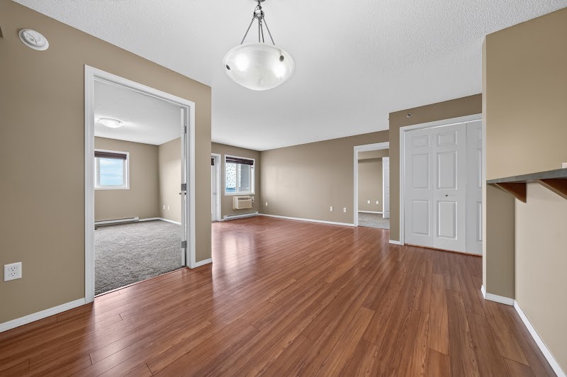 The open living and dining area