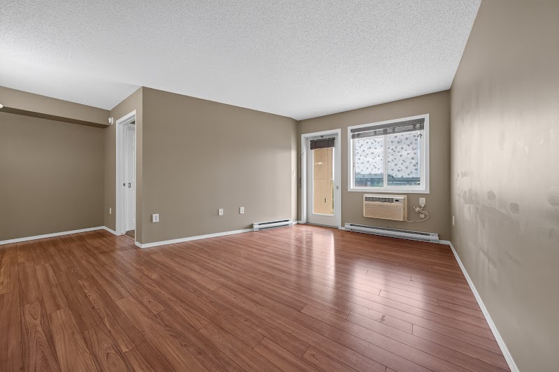 The open living and dining area